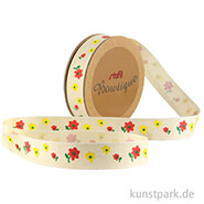 Dekoband - Blumen, 15 mm x 5 m 