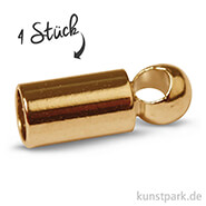 Endkappe mit Öse - Gold 2 mm - 4 Stück