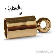 Endkappe mit Öse - Gold 3 mm - 4 Stück