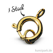 Federringe mit Spaltring, 9 mm, 3 Stück Gold