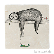 Fliesenuntersetzer - Faultier, 10 x 10 cm 