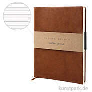 Clairefontaine - Flying Spirit Journal aus Echtleder - Cognac Liniert