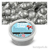 Foam Clay Metallic - Modelliermasse mit kleinen Perlen, 35 g Silber