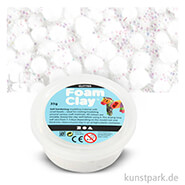 Foam Clay Glitter - Modelliermasse mit kleinen Perlen, 35 g Einzelfarbe | Weiß-Glitter