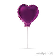 Folienballon Herz zum Stecken, 28 cm Fuchsia