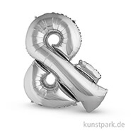 Folienballon Zeichen & - Silber, 40 cm 