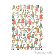 Glanzbilder - Weihnachtskinder, 1 Bogen, 17 x 25 cm 