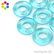 Glas Großloch Ringel MAGIC FLAIR - 9x3 mm - 10 Stück 