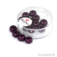 Glas-Großlochradl verwachst - 9 mm - 14 Stück Pflaume