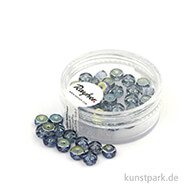 Glas Schliffperle RADL irisierend - 6x3 mm - 40 Stück Dose | Blaugrau