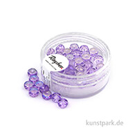 Glas Schliffperle RADL irisierend - 6x3 mm - 40 Stück Dose | Flieder