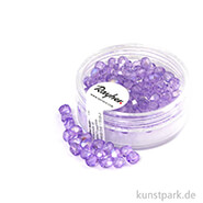 Glas Schliffperlen irisierend - 4 mm - 100 Stück Dose | Flieder
