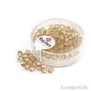 Glas Schliffperlen irisierend - 4 mm - 100 Stück Dose | Helltopaz