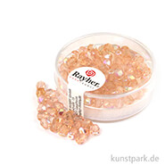 Glas Schliffperlen irisierend - 4 mm - 100 Stück Dose | Rosenquarz