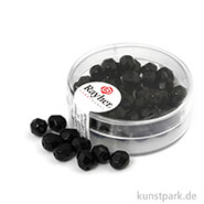 Glas Schliffperlen irisierend - 6 mm - 50 Stück Dose | Schwarz - Nicht Irisierend
