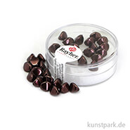 Glasperlen-Dreikant - 7 mm - 32 Stück Dose | Nougat