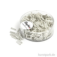 Glasstifte mit Silbereinzug - 7x2 mm - 15 g Dose | Silber