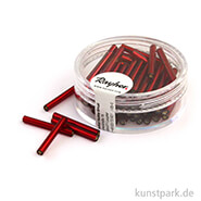 Glasstifte mit Silbereinzug, 12g Rot - 20 mm