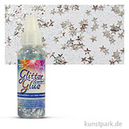 Glitterglue Confetti Klebstoff 53 ml Einzelfarbe | Sterne silber