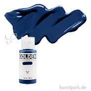 GOLDEN Fluid Acrylics, Flüssige Acrylfarben 30 ml | 2439 Hist. Prussian Blue Hue
