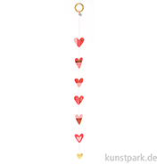 Good old friends - Mini Herzkette, Rot, Gold 