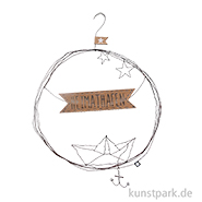 Good old friends - Türkranz aus Draht, Papierboot, Heimathafen 