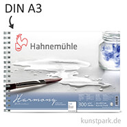 Hahnemühle HARMONY Aquarell Papier Spiralblock, 12 Blatt, 300g - rau DIN A3