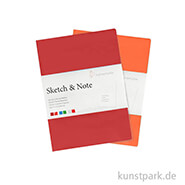 Hahnemühle SKETCH & NOTE, 20 Blatt, 125g, 2 Booklets, Red DIN A4