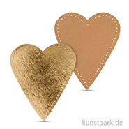 Herz aus Lederpapier, 10 cm, 4 Stück 