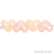 Herz Perlen Holographisch, Rosa, 17 x 15 x 9 mm, 12 Stück 
