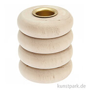 Holz Kerzenhalter - Ringe, 7 x 7 x 8 cm 