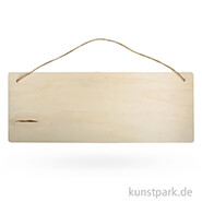 Holz Schild Wolke natur mit Jutegarn 40x20x0,6cm