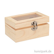 Holzbox mit Glas 15 x 10 x 8 cm