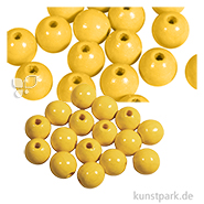 Holzperlen Farbig, Poliert, Durchmesser 10 mm, 52 Stück Farbe | Gelb