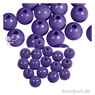 Holzperlen Farbig, Poliert, Durchmesser 10 mm, 52 Stück Farbe | Lila