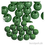 Holzperlen Farbig, Poliert, Durchmesser 10 mm, 52 Stück Farbe | Maigrün