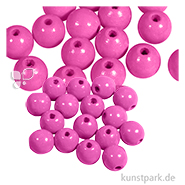 Holzperlen Farbig, Poliert, Durchmesser 10 mm, 52 Stück Farbe | Pink