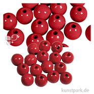 Holzperlen Farbig, Poliert, Durchmesser 10 mm, 52 Stück Farbe | Rot