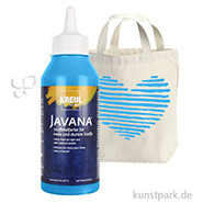 KREUL Javana Stoffmalfarbe für helle und dunkle Stoffe 250 ml | Blau