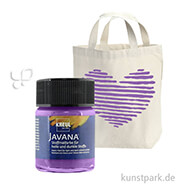 KREUL Javana Stoffmalfarbe für helle und dunkle Stoffe 50 ml | Violett