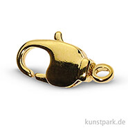 Karabiner-Schließe mit drehbarer Öse - 7,3x14 mm, 2 Stück Gold