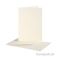 Karte mit Umschlag - Altweiß, 10 Stück 12,5 x 17,5 cm