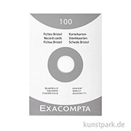 Karteikarten Kariert - weiß, 100 Stück DIN A5