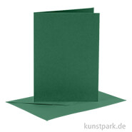 Karten und Kuverts, 6 Sets 15 x 10.5 cm | Grün