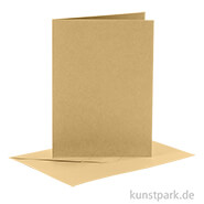 Karten und Kuverts, 6 Sets 15 x 10.5 cm | Natur