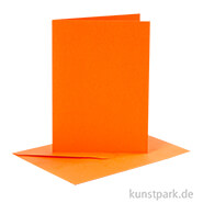Karten und Kuverts, 6 Sets 15 x 10.5 cm | Orange