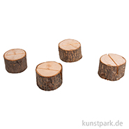 Kartenhalter Holzstamm, 3 - 4,5 cm, 4 Stück 