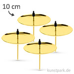 Kerzenhalter aus Metall - Goldfarben, 4 Stück 10 cm