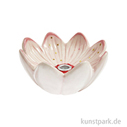 Kerzenhalter Blüte, Keramik, Rosa, Gold, 4,4 x 9 x 9 cm 