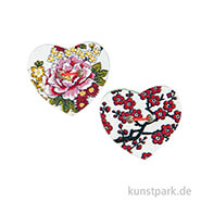 Knöpfe - Herz mit Blumen 
